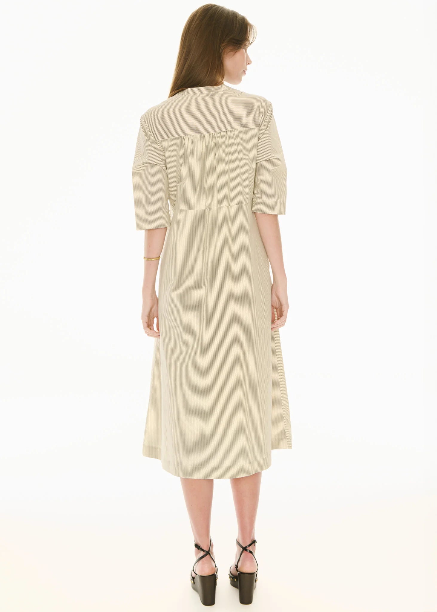 POL Fable Shirt Dress - Ivory/Ink