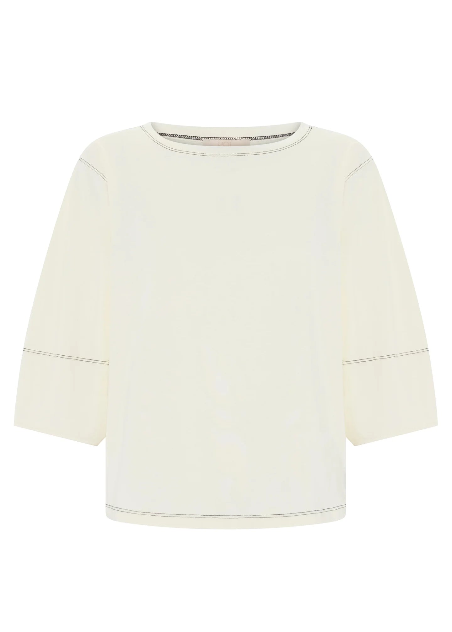 POL Harlyn Topstitch Tee - Ivory