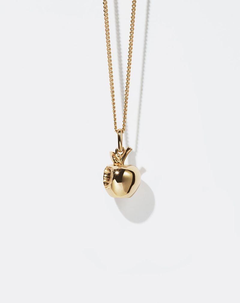 Meadowlark Bitten Apple Charm Necklace - Gold Plated 50cm chain