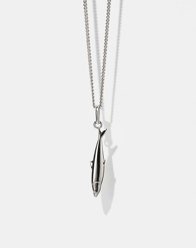Meadowlark Sardine Charm Necklace - Sterling silver 50cm chain