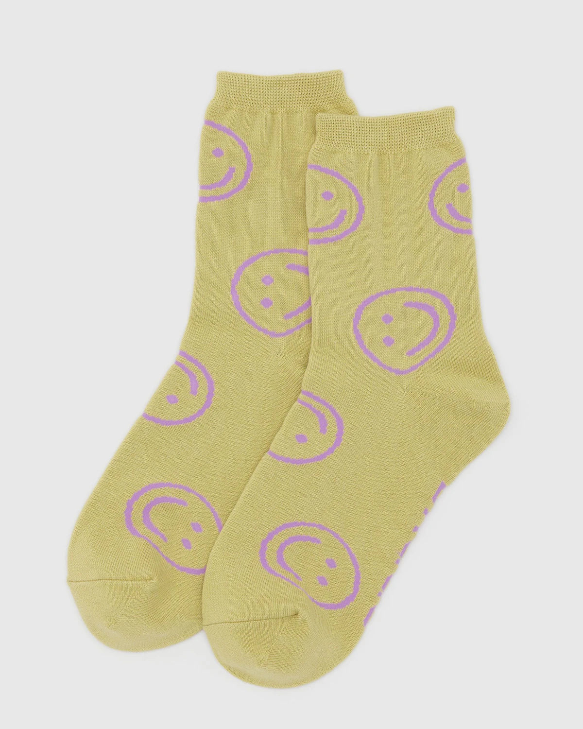 Baggu Socks Crew - Straw Happy
