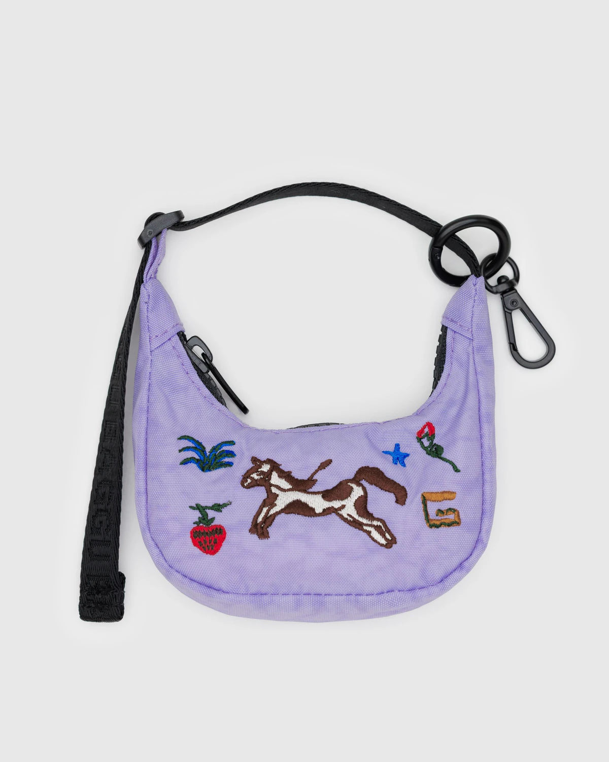 Baggu Crescent Bag Charm - Embroidered Pony