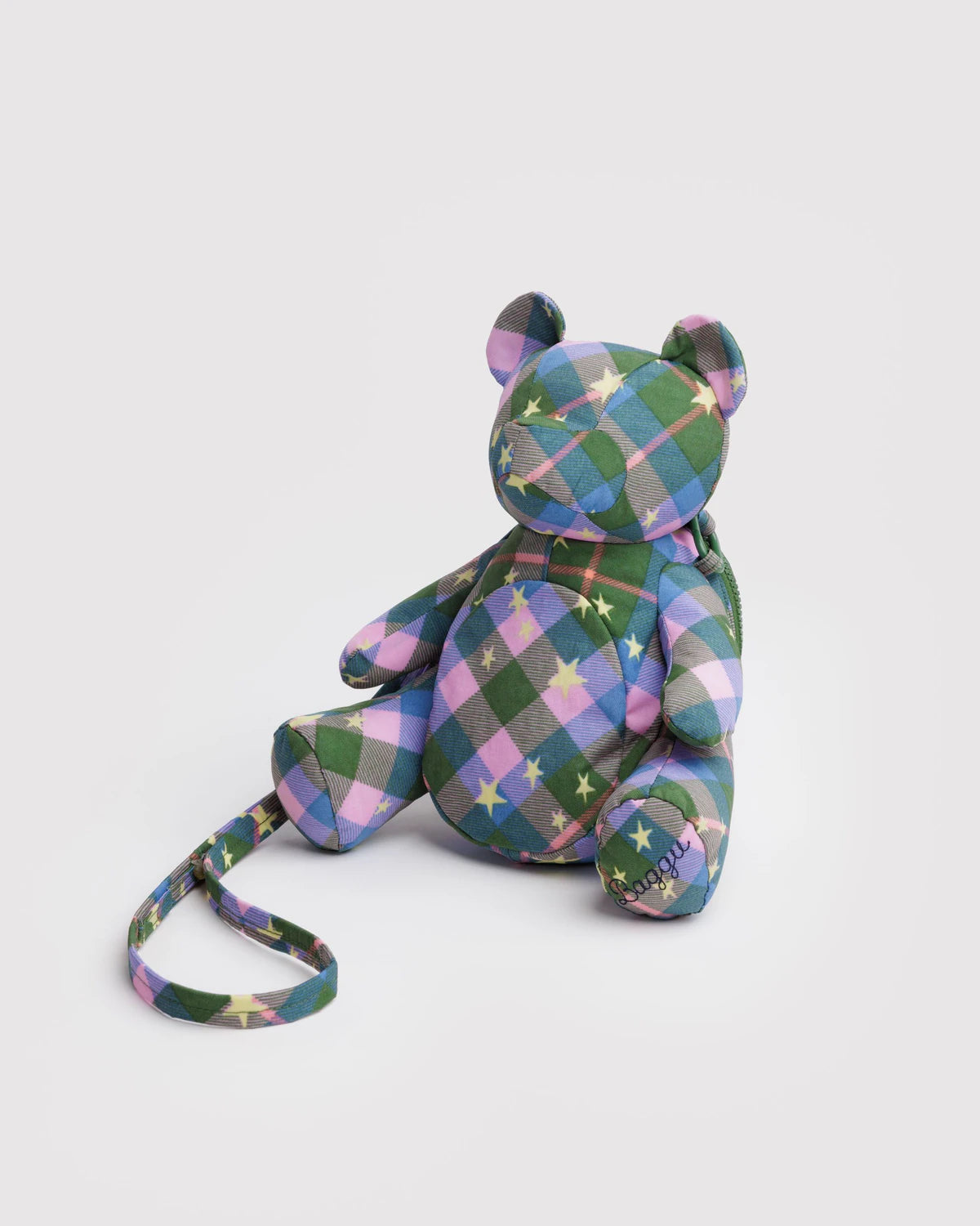 Baggu Bear Bag - Green Star Plaid
