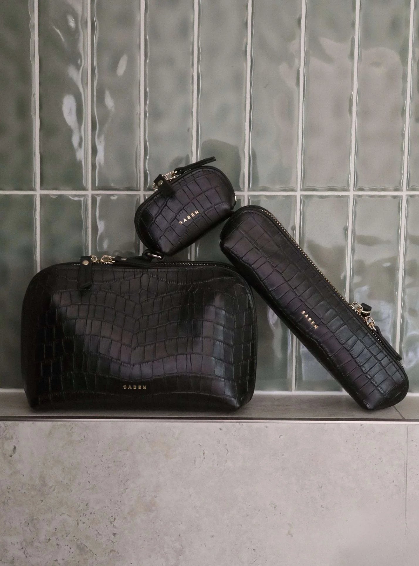 Saben Tali Pencil Case - Black Croc