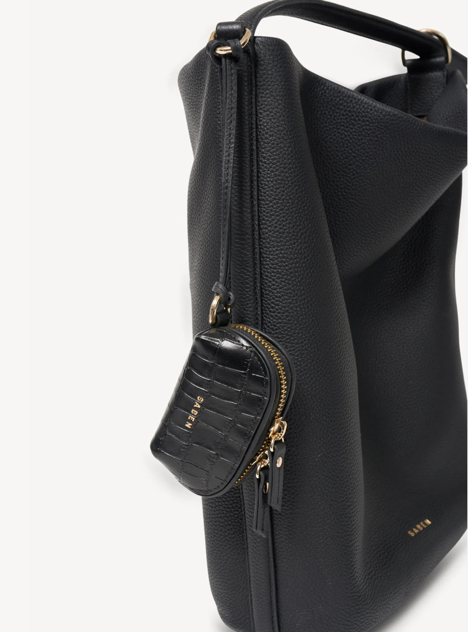 Saben Tarin Airpod Pouch- Black Croc