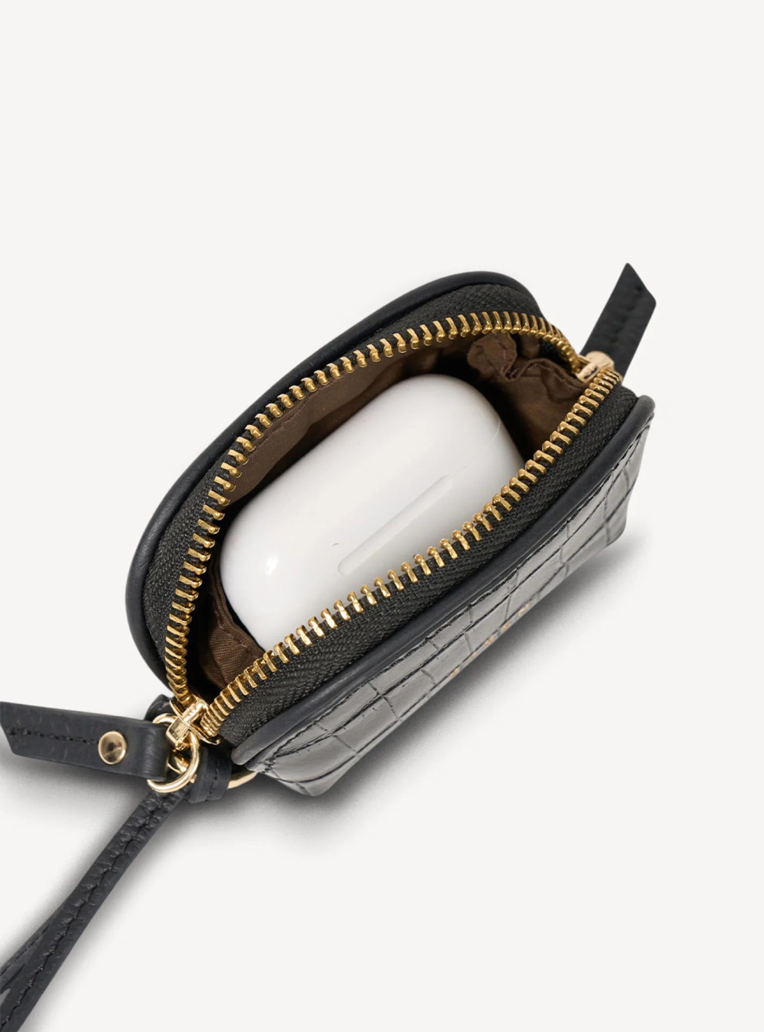 Saben Tarin Airpod Pouch- Black Croc
