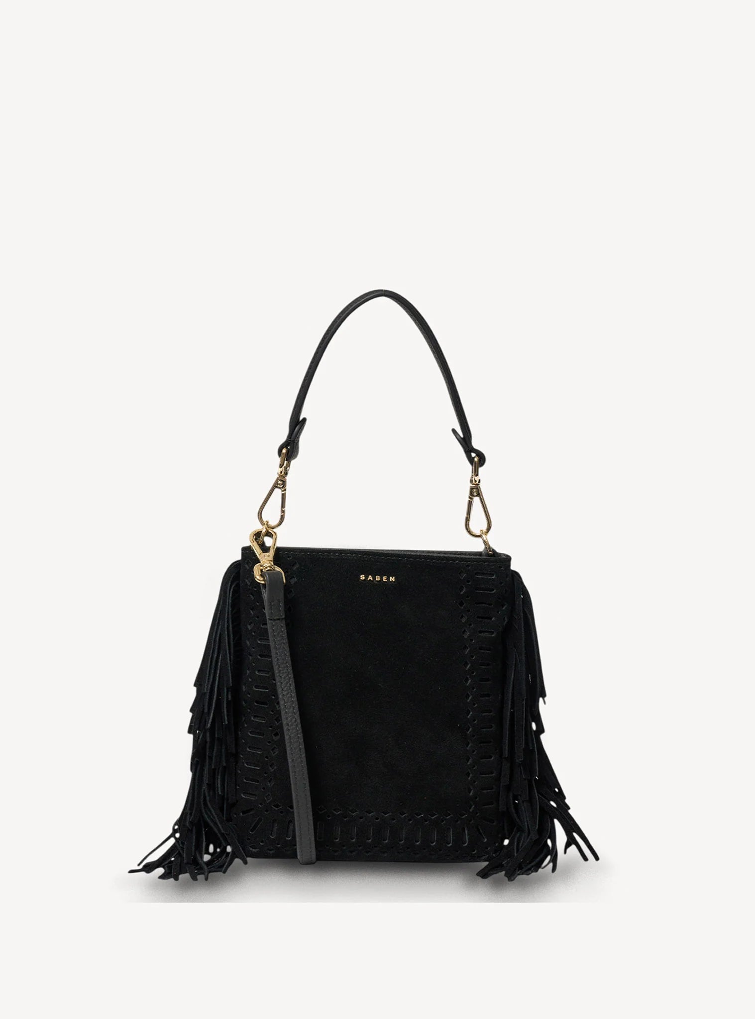 Saben Coco Mini Bag  - Black Suede Fringe