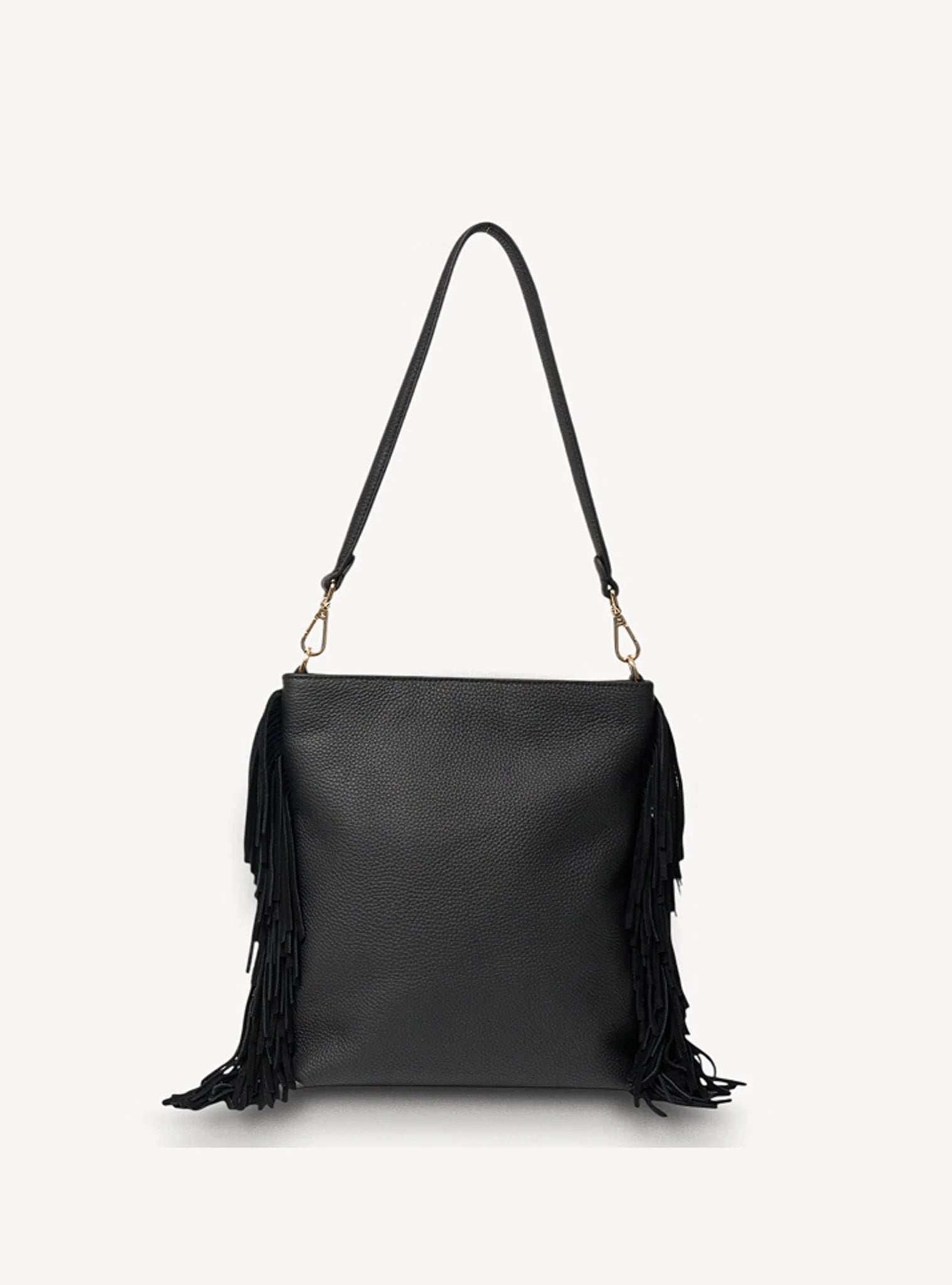 Saben - Claudette Shoulder Bag - Black Suede Fringe