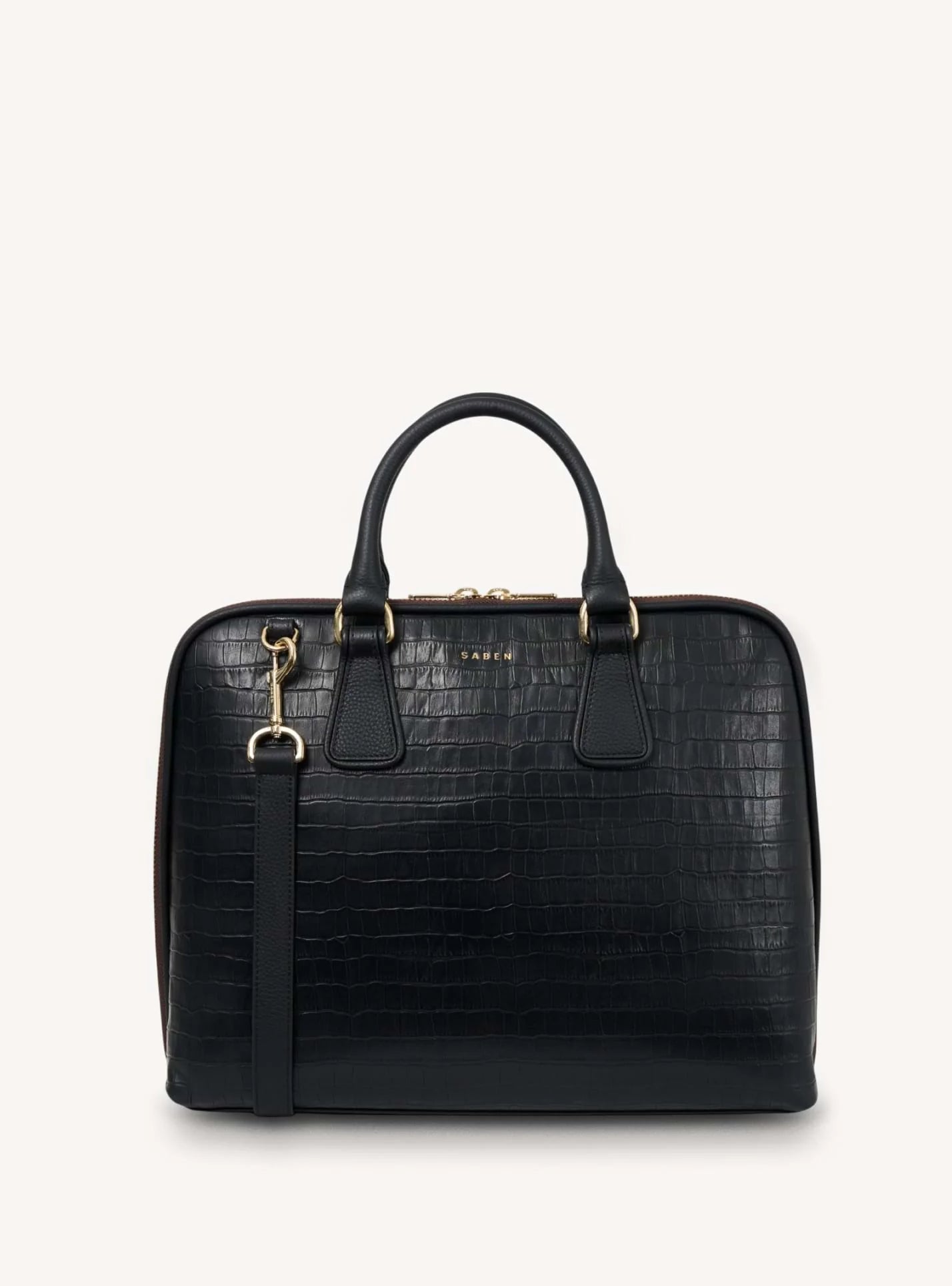 Saben Parker Briefcase - Black Croc