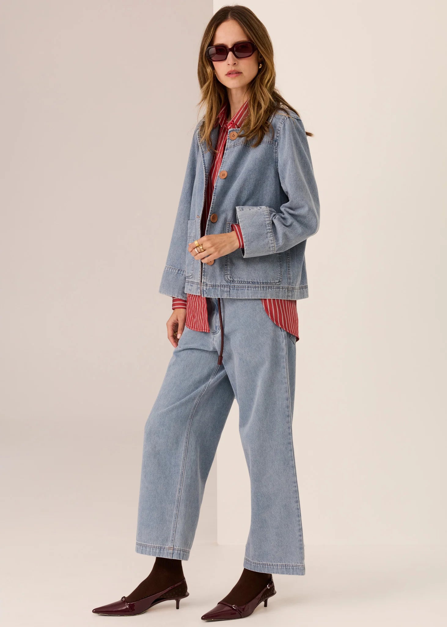 Pol Andie Denim Jacket - Blue Wash – Wanda Harland