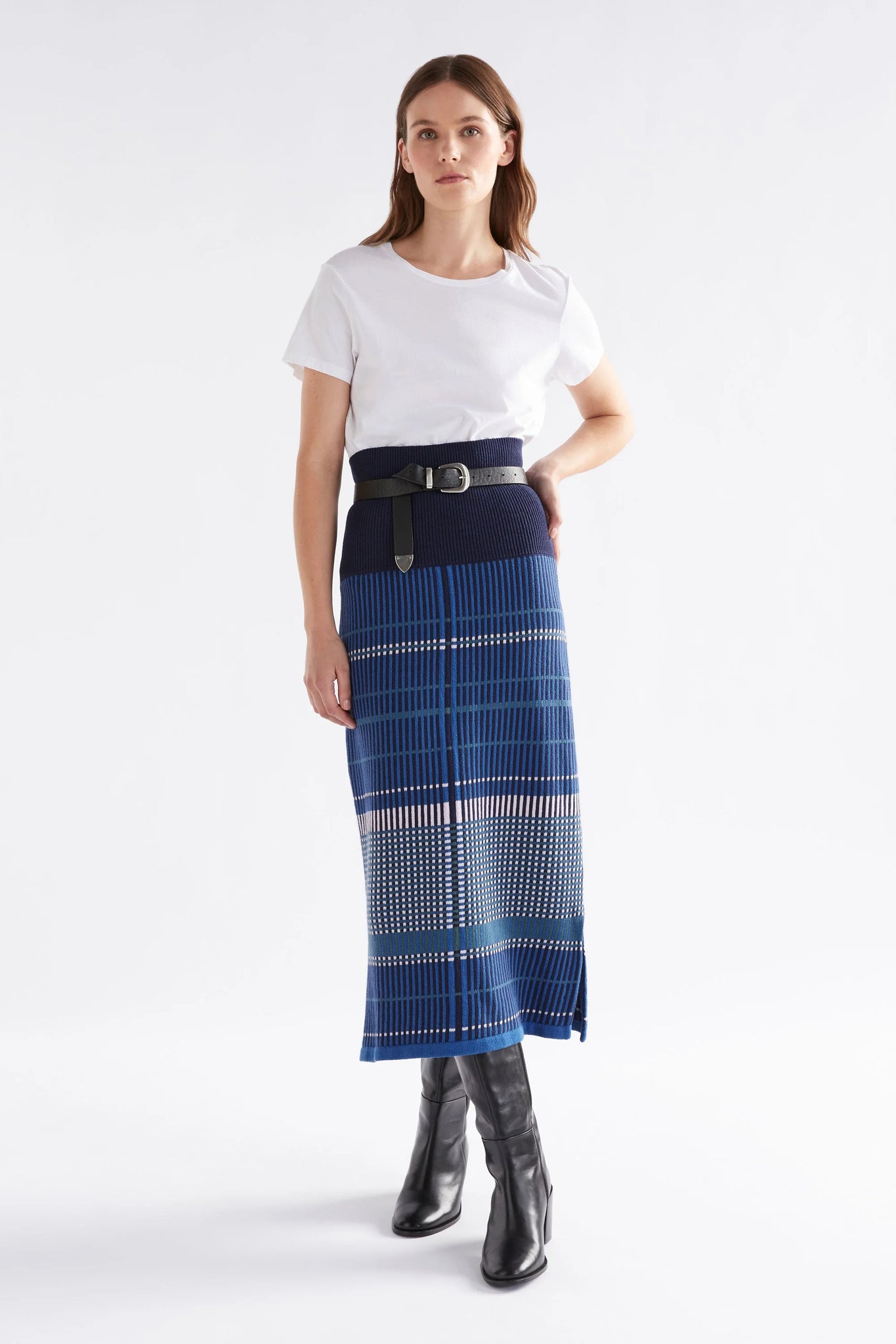 ELK Cila Organic Knit Skirt - Blue Multi