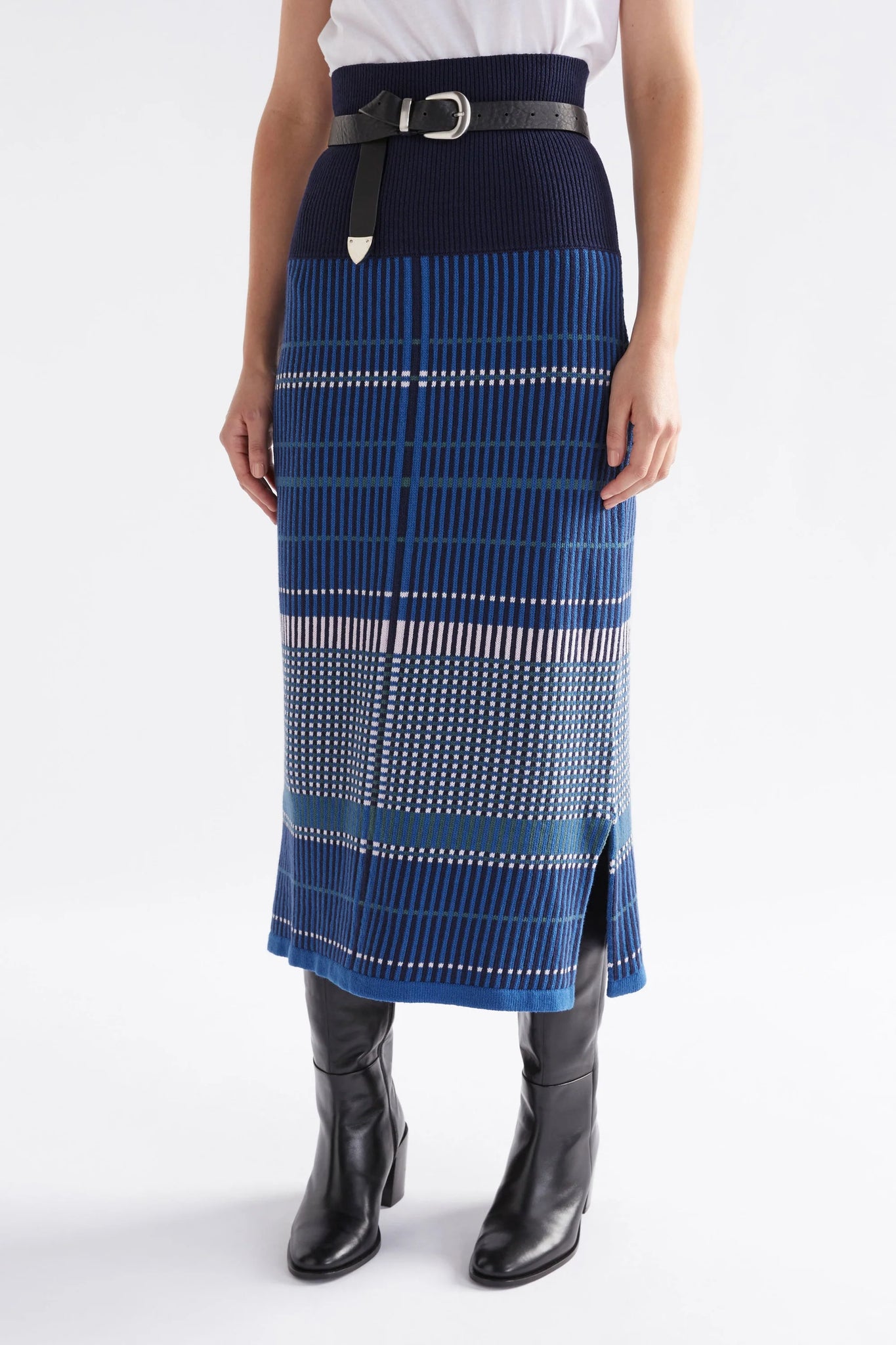 ELK Cila Organic Knit Skirt - Blue Multi