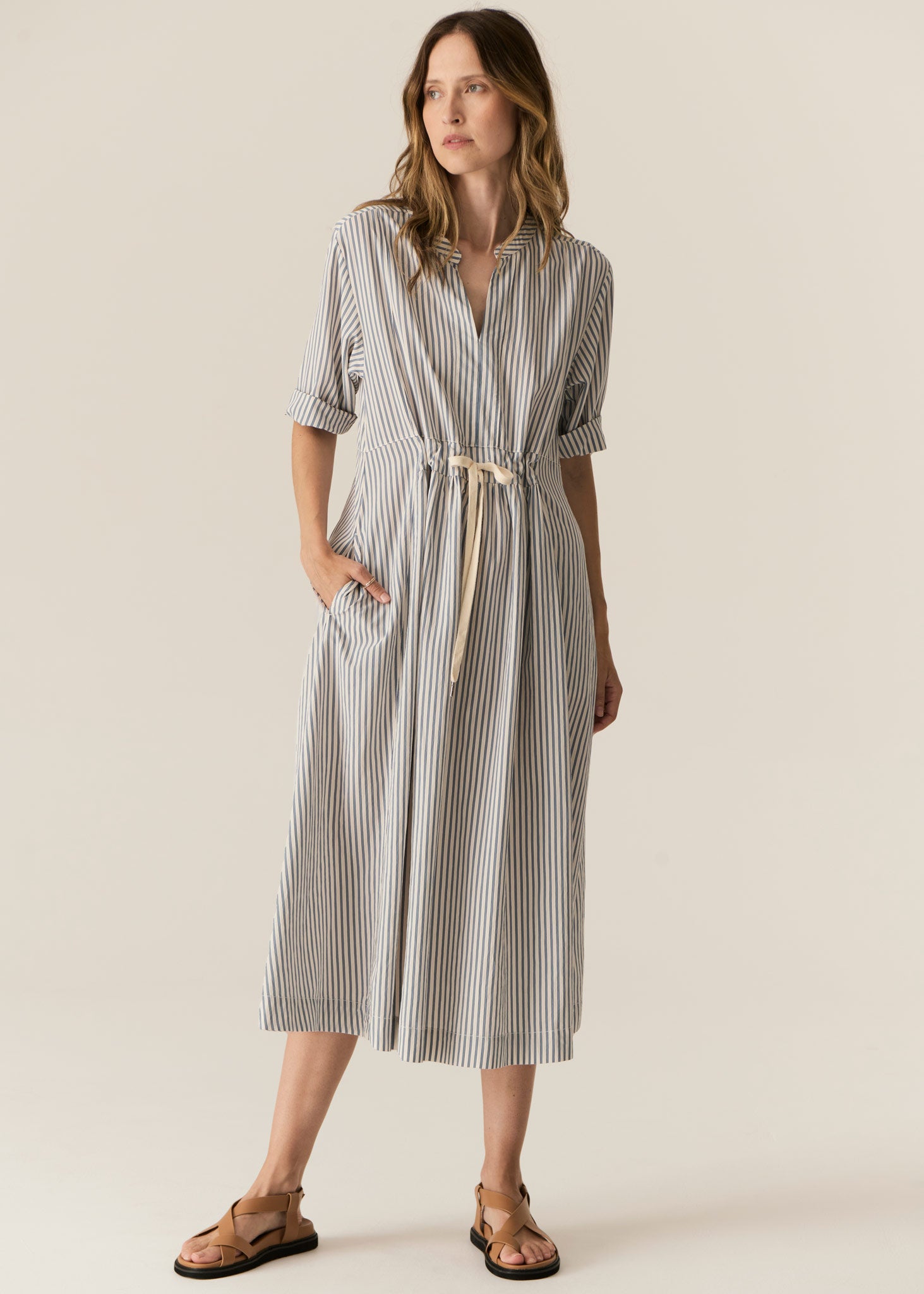 Pol Vera Shirt Dress - Blue Stripe