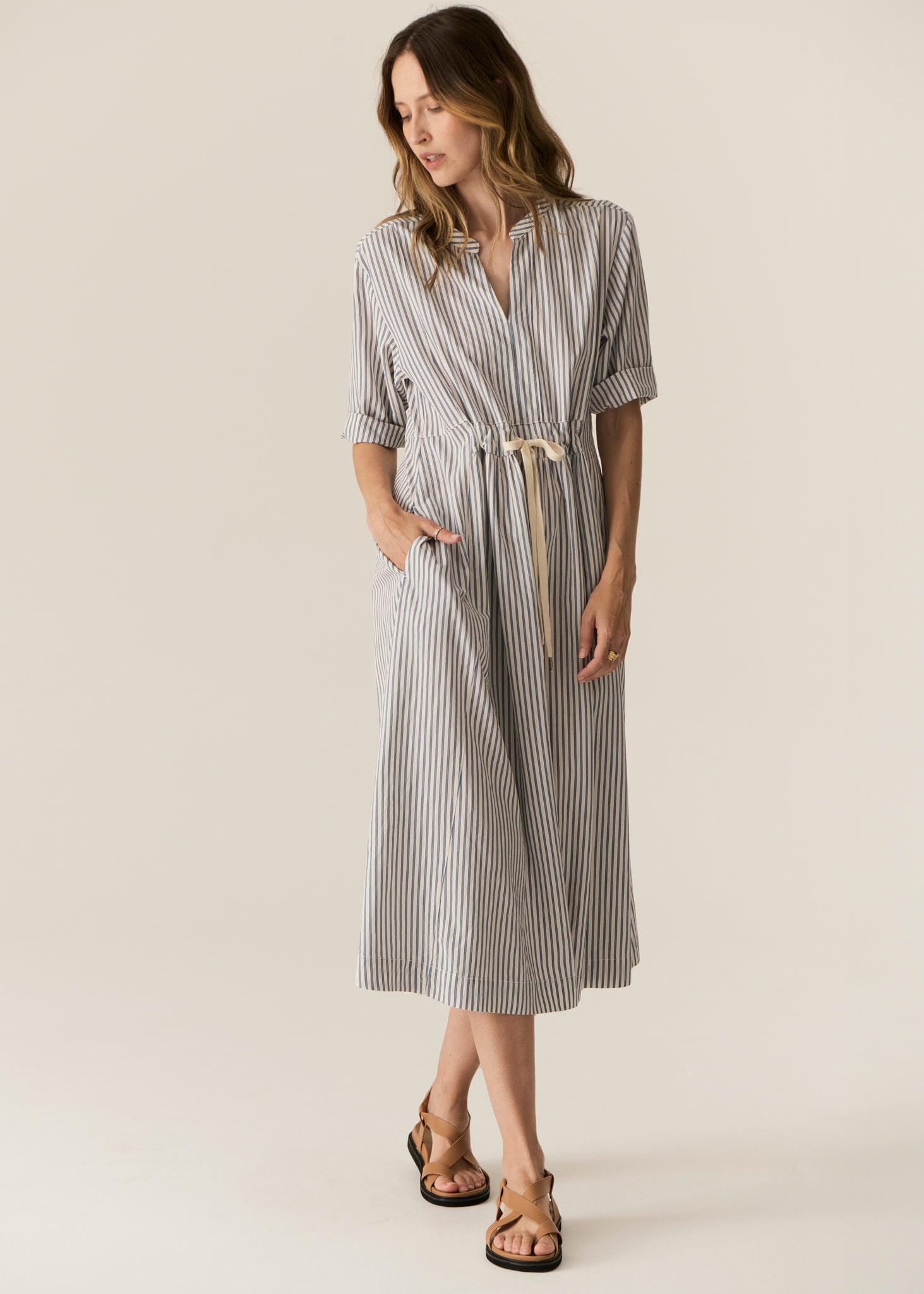 Pol Vera Shirt Dress - Blue Stripe