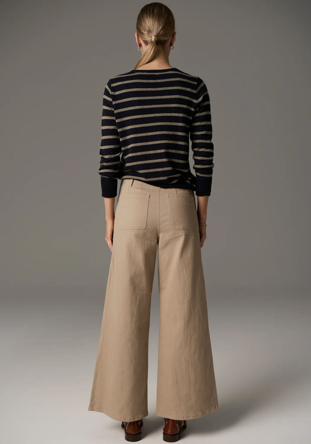 Pol Beech Stripe Knit - Ink/Khaki