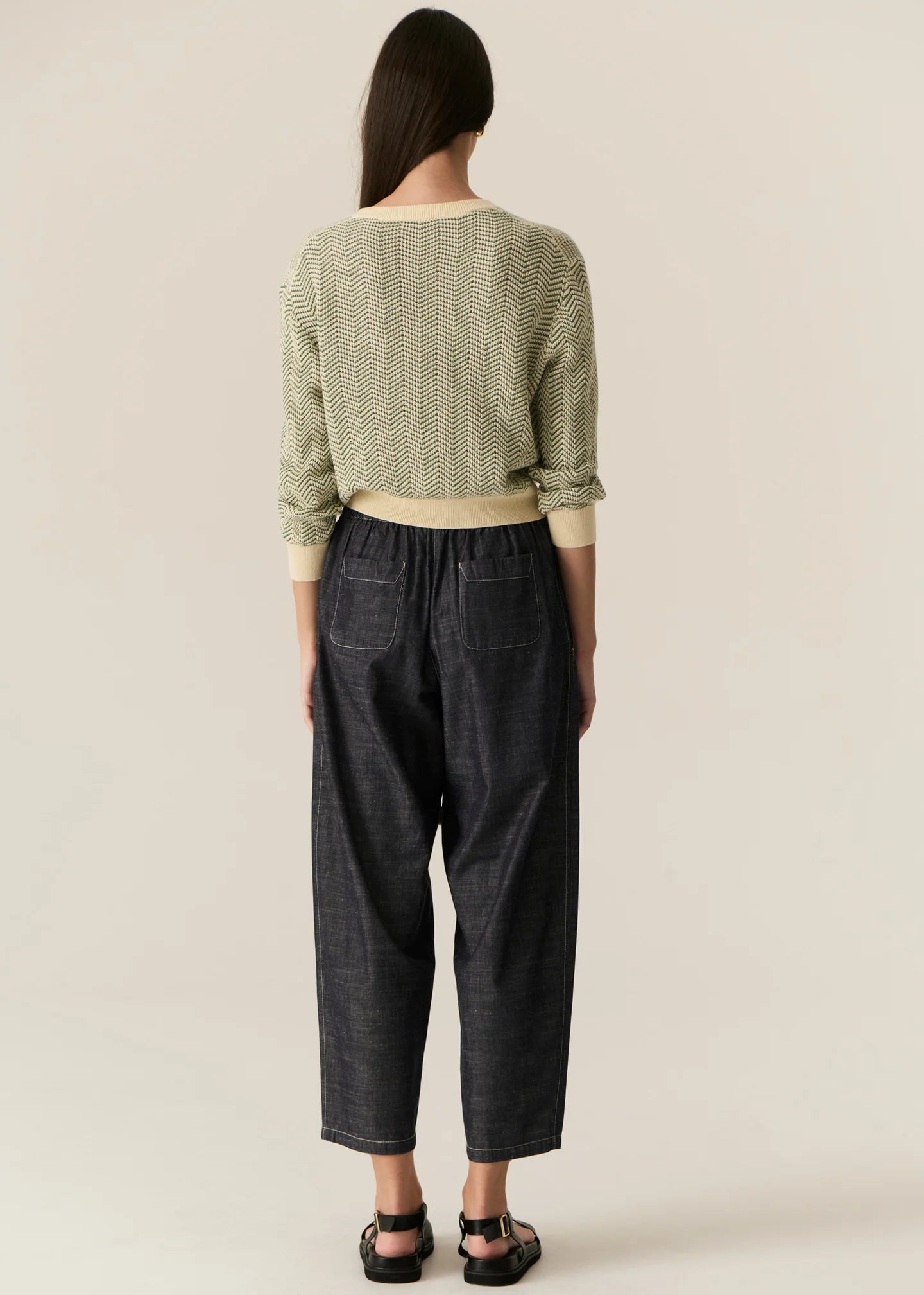 Pol Jules Cardigan - Green/Ivory