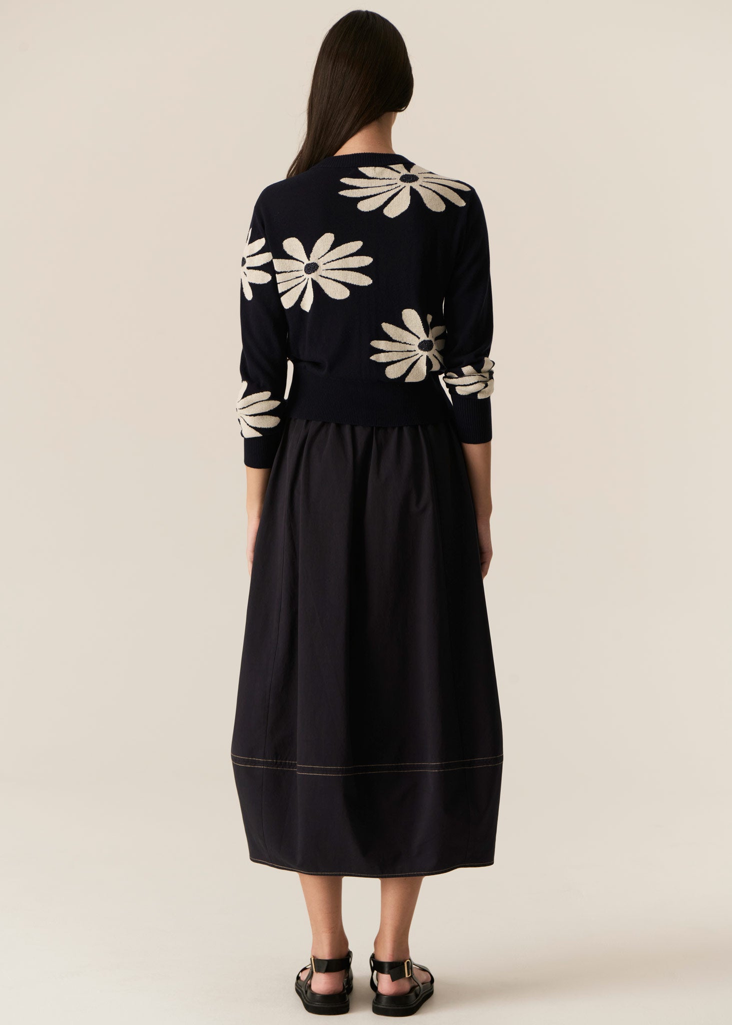 Pol Lask Daisy Cardigan - Ink/Ecru