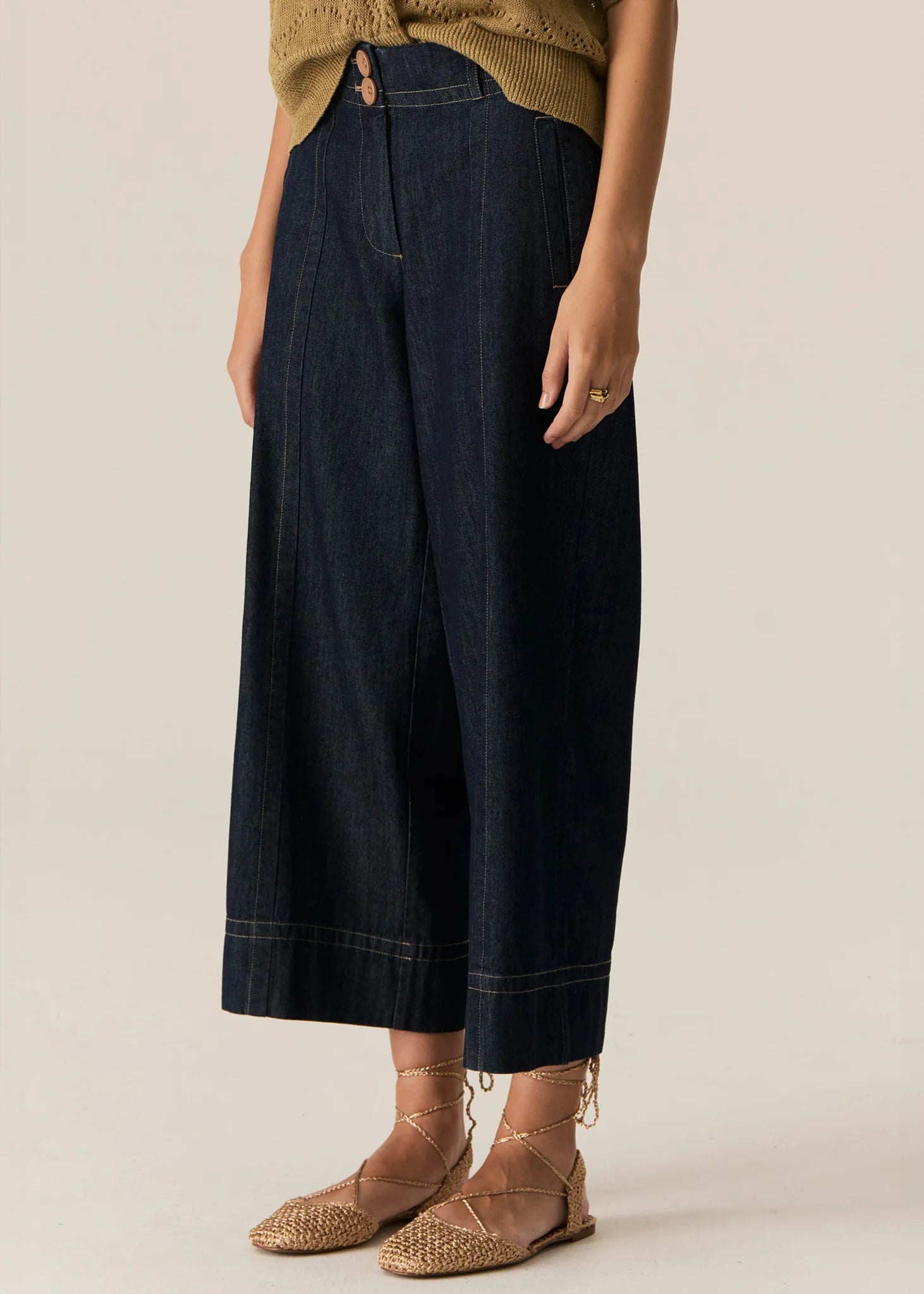 Pol Carsen Crop Pant - Dark Wash