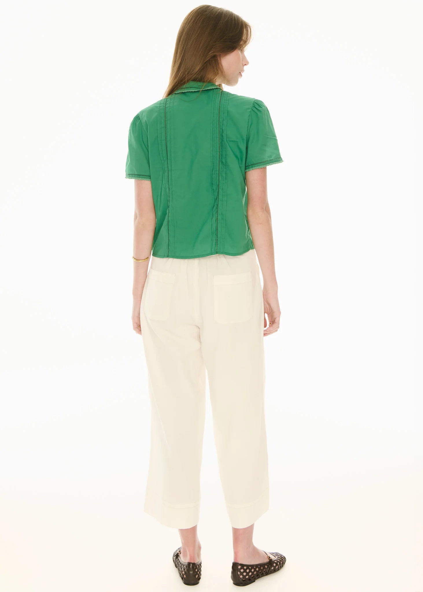 POL Nova Tucked Shirt - Green