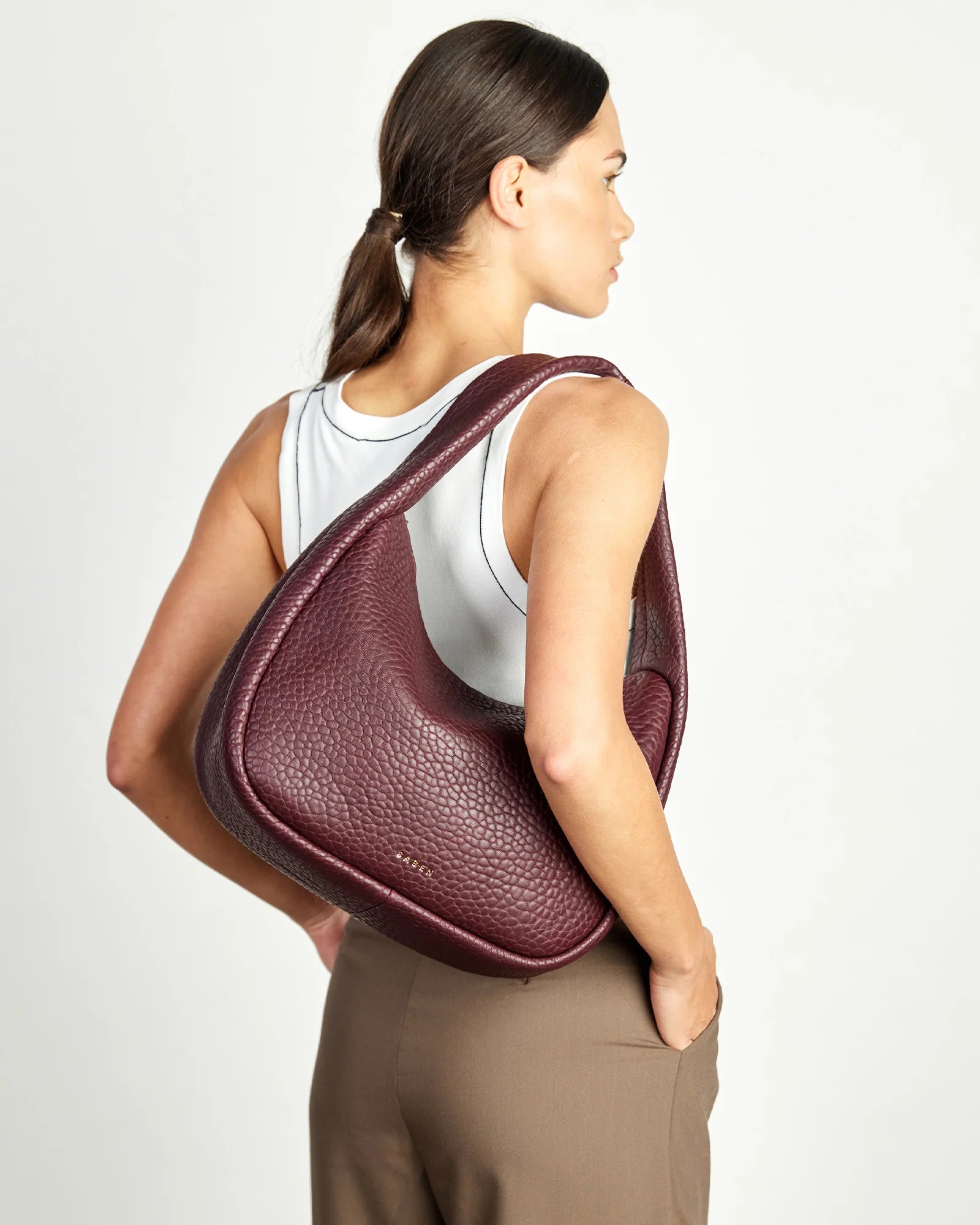 Saben Hana Shoulder Bag - Merlot Bubble