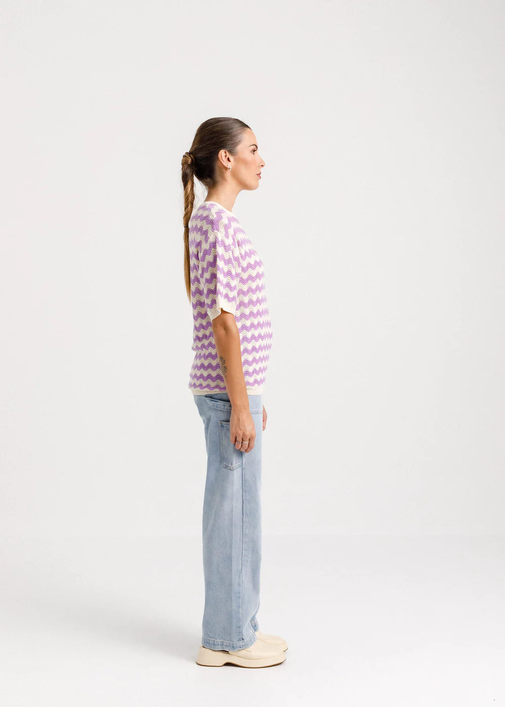 Thing Thing Squiggle Tee - Creamy Lilac