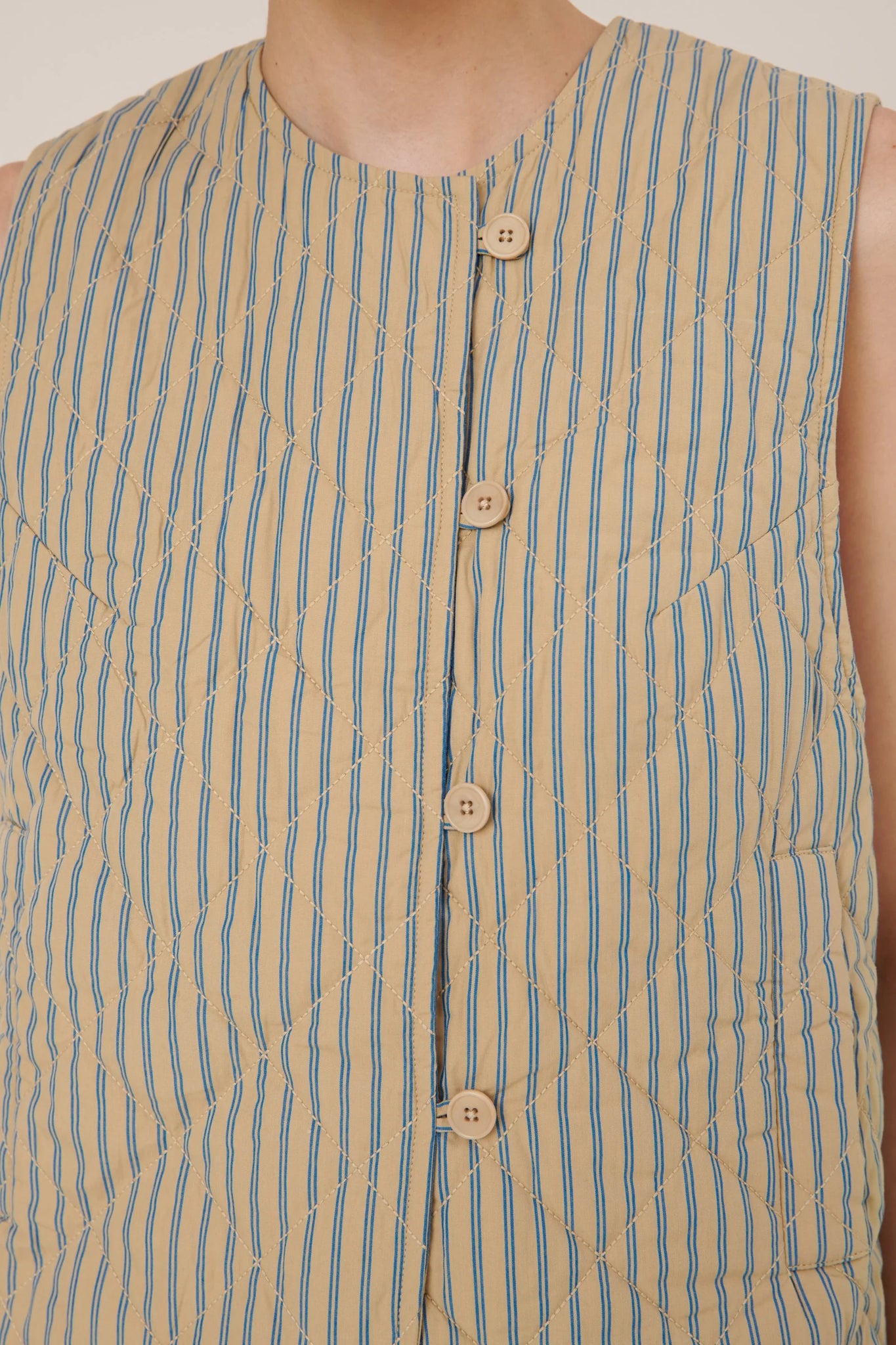 Kowtow Axis Vest - Double Pinstripe