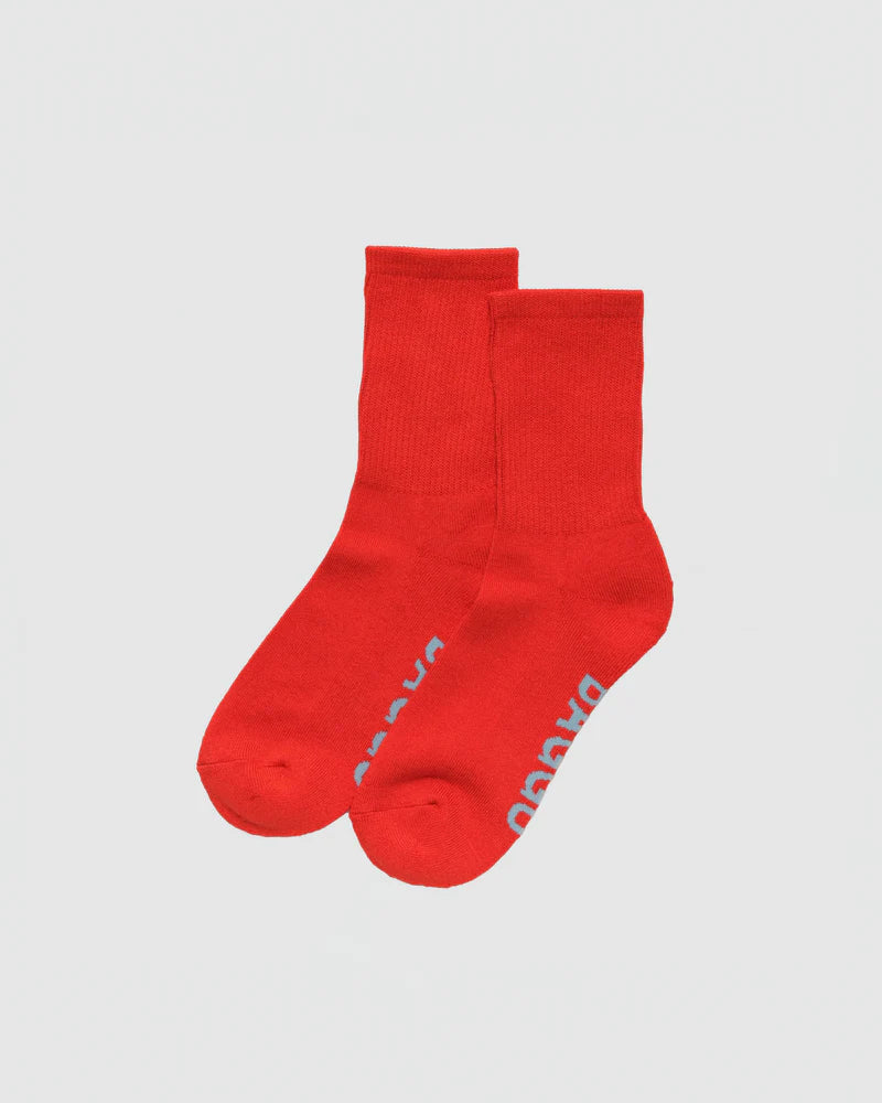 Baggu Socks - Ribbed Crew - Candy Apple