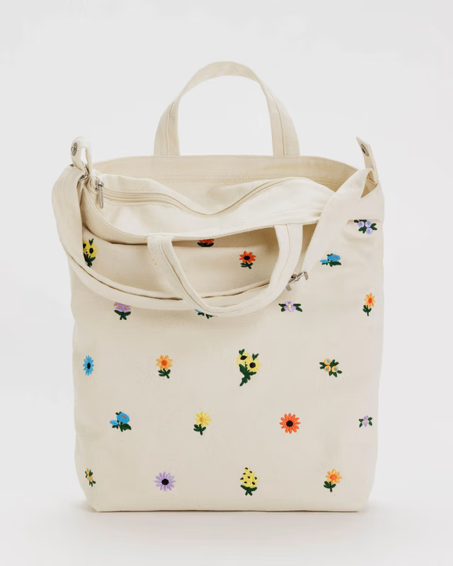 Baggu Zip Duck Bag - Embroidered Ditsy Floral