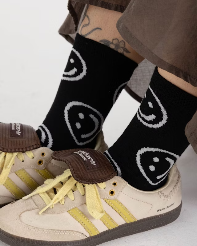 Baggu Crew Sock - Black Happy