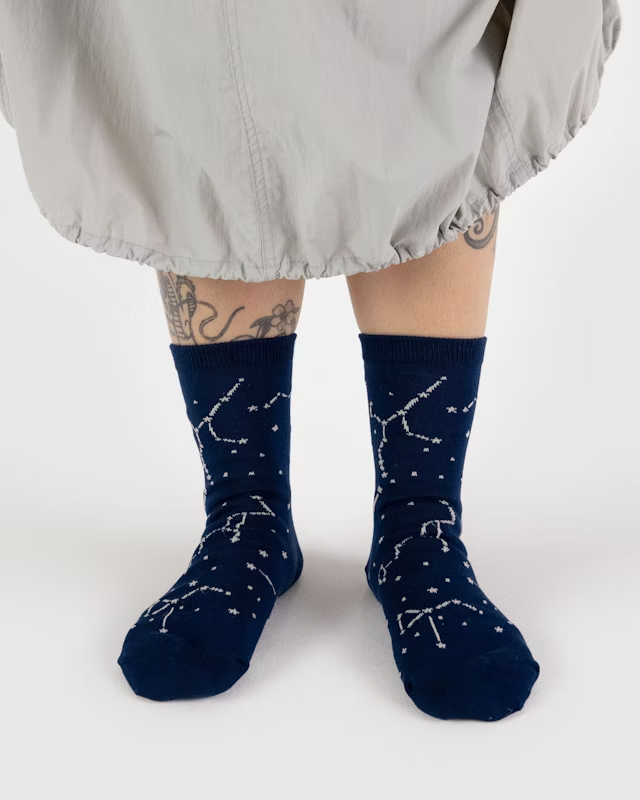 Baggu Crew Sock - Constellation Midnight