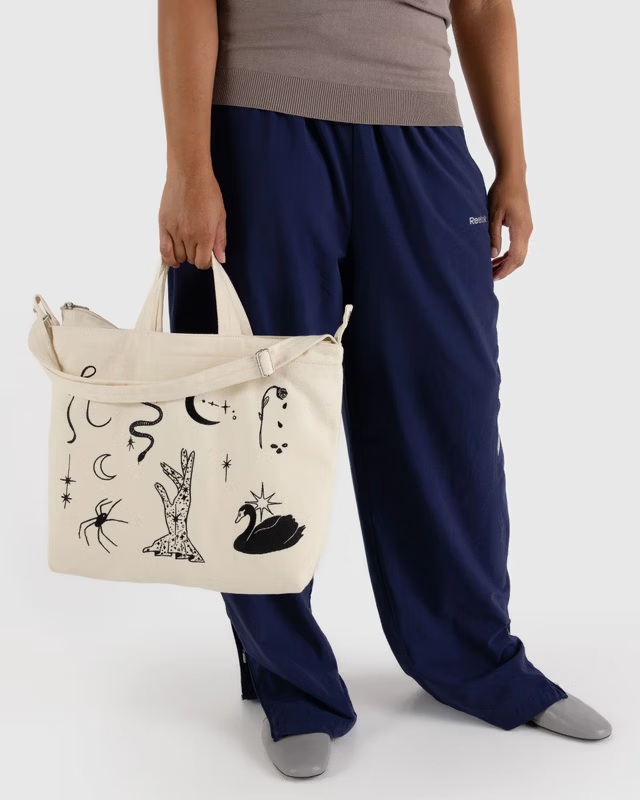 Baggu Horizontal Zip Duck Bag - Embroidered Ballet Icons