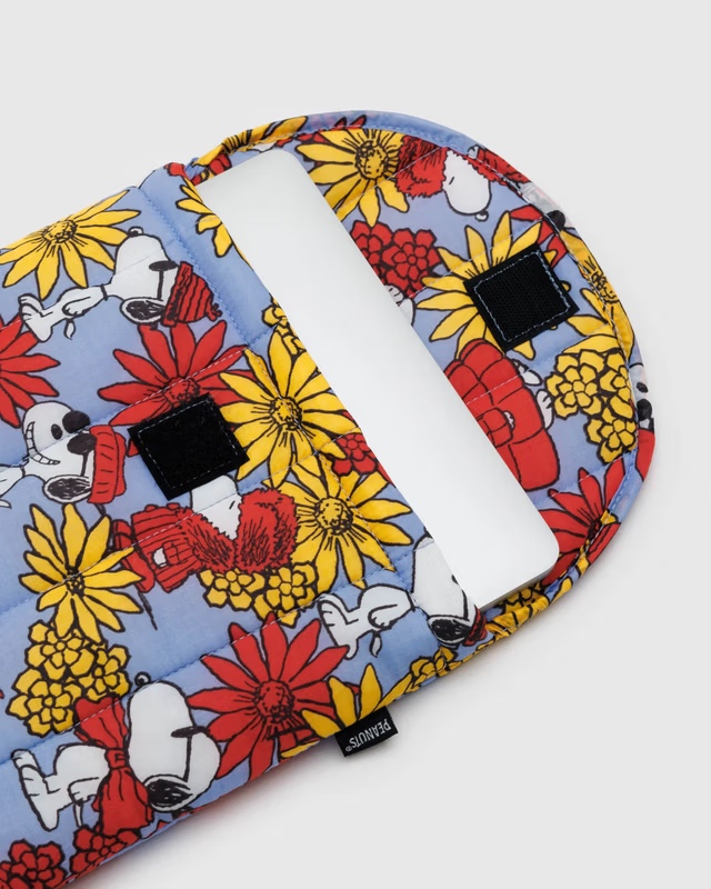 Baggu Puffy Laptop Sleeve 13"/14" - Floral Snoopy