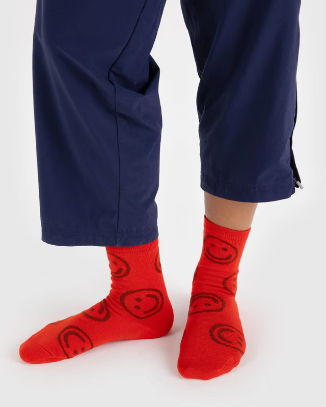 Baggu Crew Sock - Red Happy