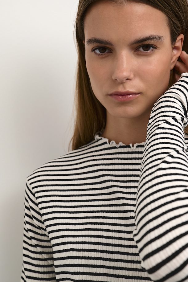 Karen by Simonsen Candace LS  Stripe Tee - Egret/Meteorite