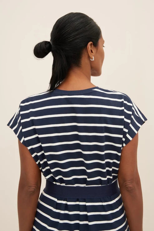 Kowtow Form Dress - Navy Breton