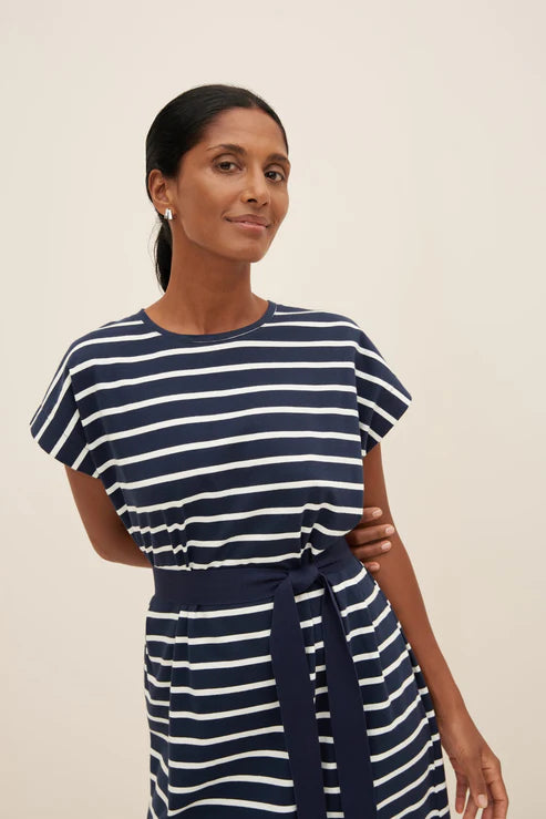 Kowtow Form Dress - Navy Breton