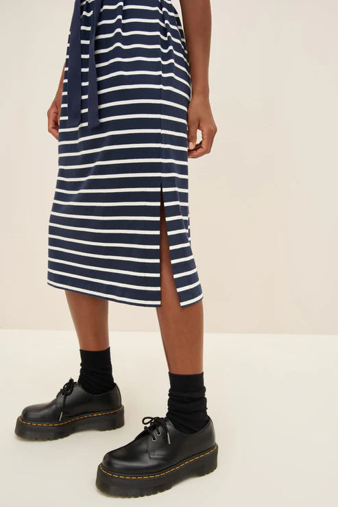 Kowtow Form Dress - Navy Breton