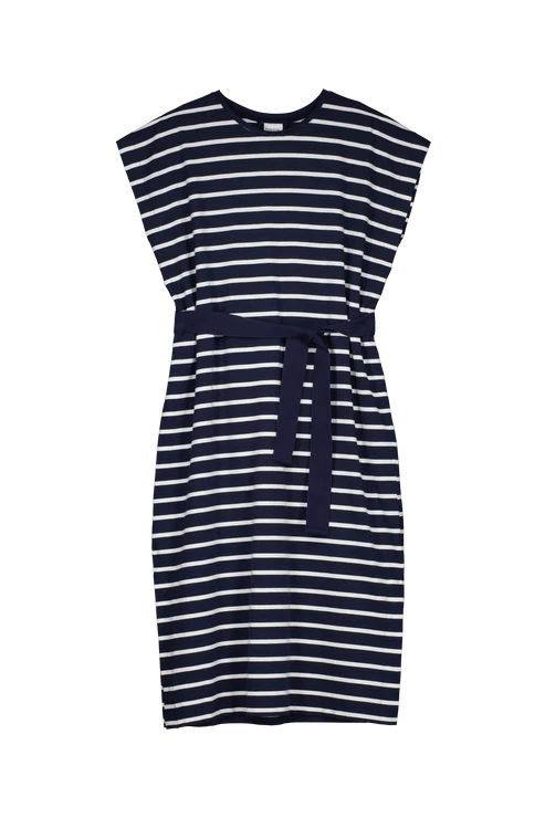 Kowtow Form Dress - Navy Breton