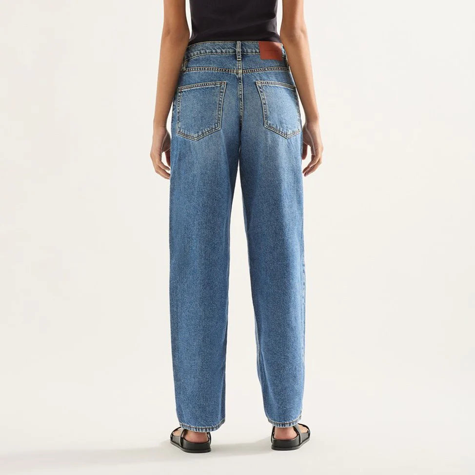 Outland Denim Avril Low Slouchy Wide Leg Jean - Moment Mid Blue