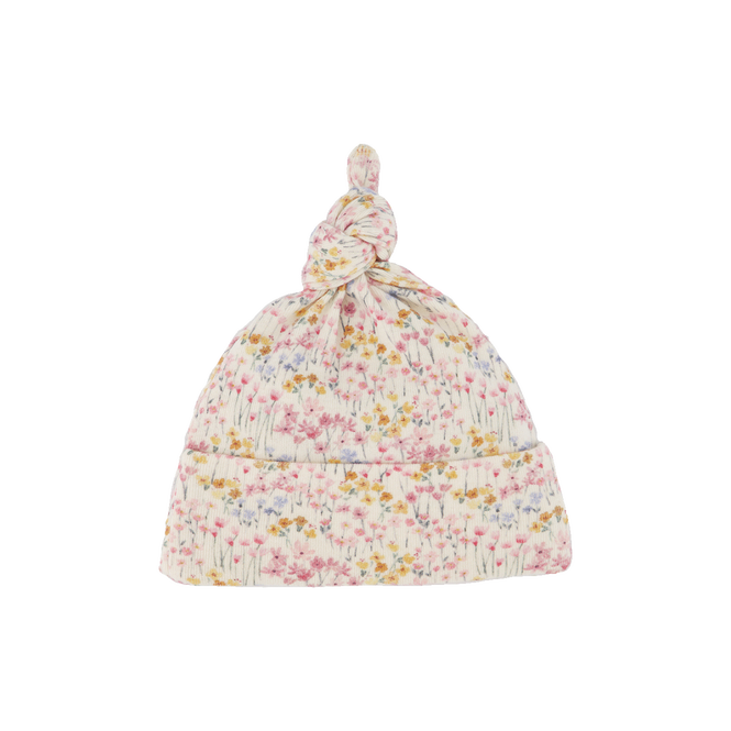 Nature Baby Cotton Knotted Beanie - Wildflower Print