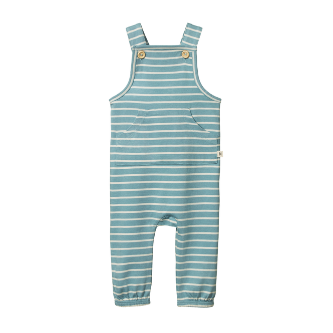 Nature Baby Tobi Overalls - Mineral Blue Sailor Stripe
