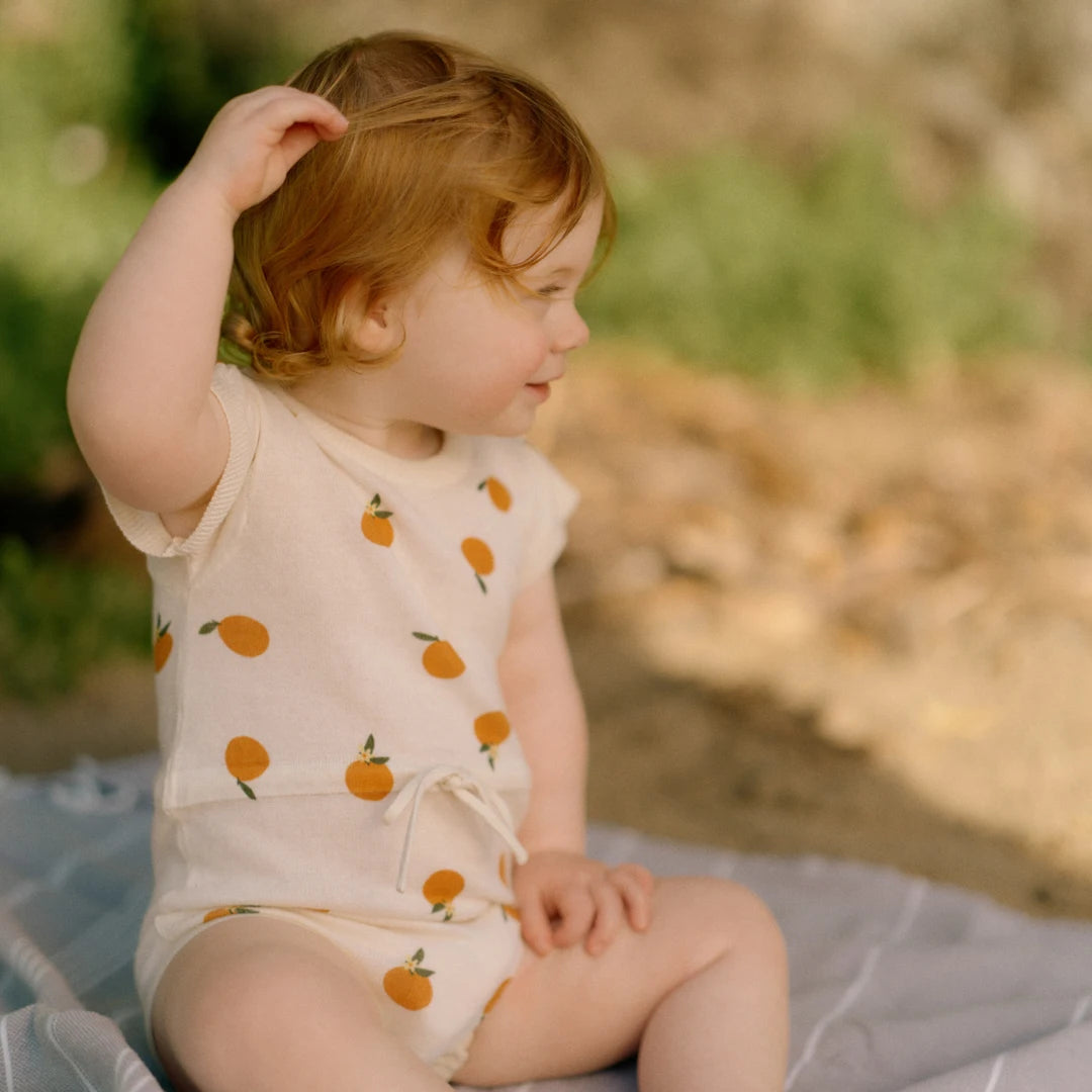 Nature Baby Lottie Suit - Orange Blossom Print