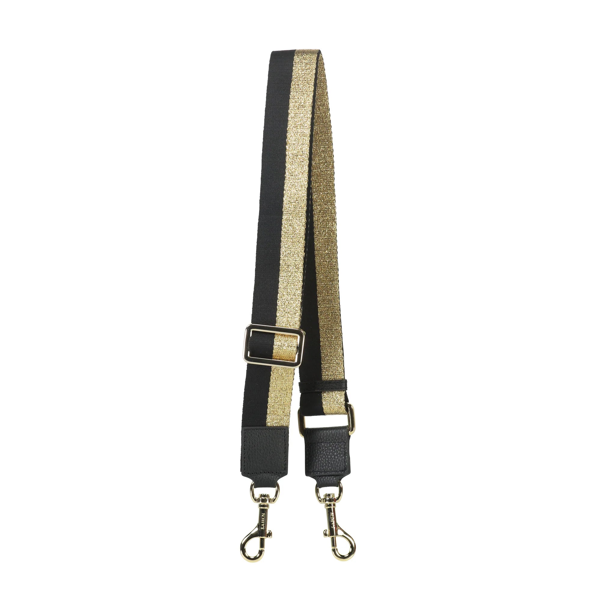 Saben Feature Strap Webbing - Gold and Black Stripe