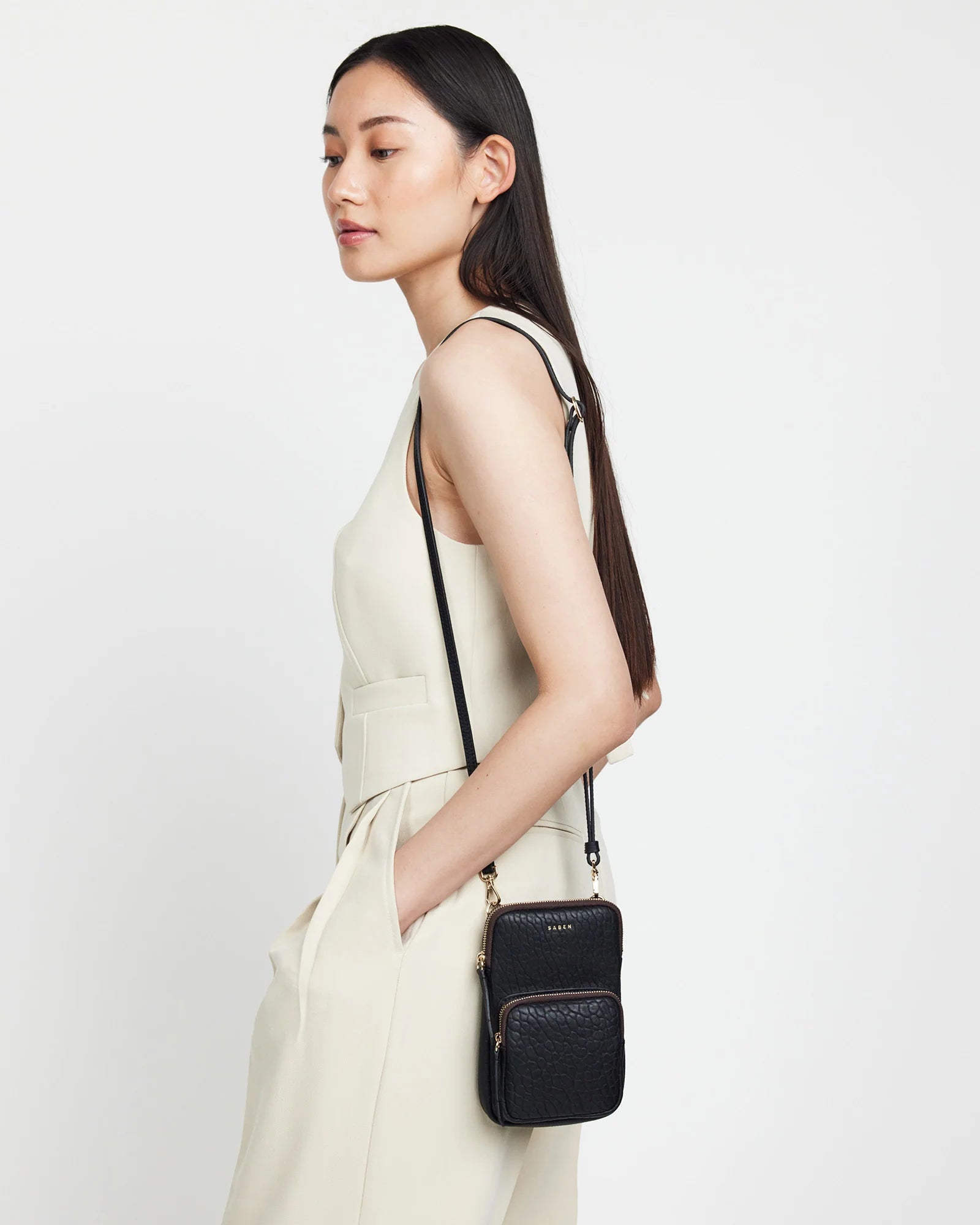 Saben Nikko Phone Bag - Black Bubble Pocket