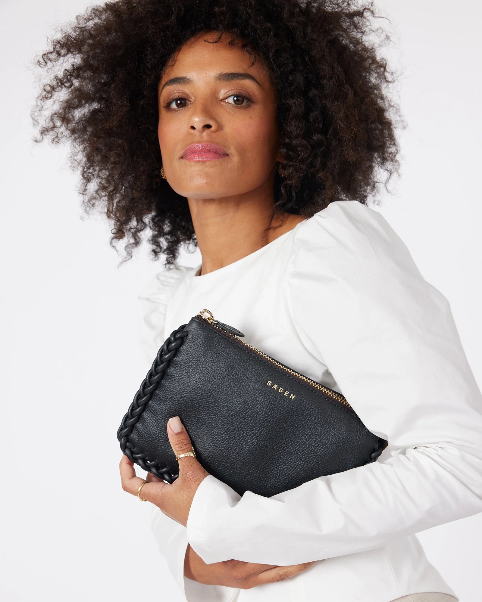 Saben Tilly's Big Sis Crossbody Bag - Black Plait Edge