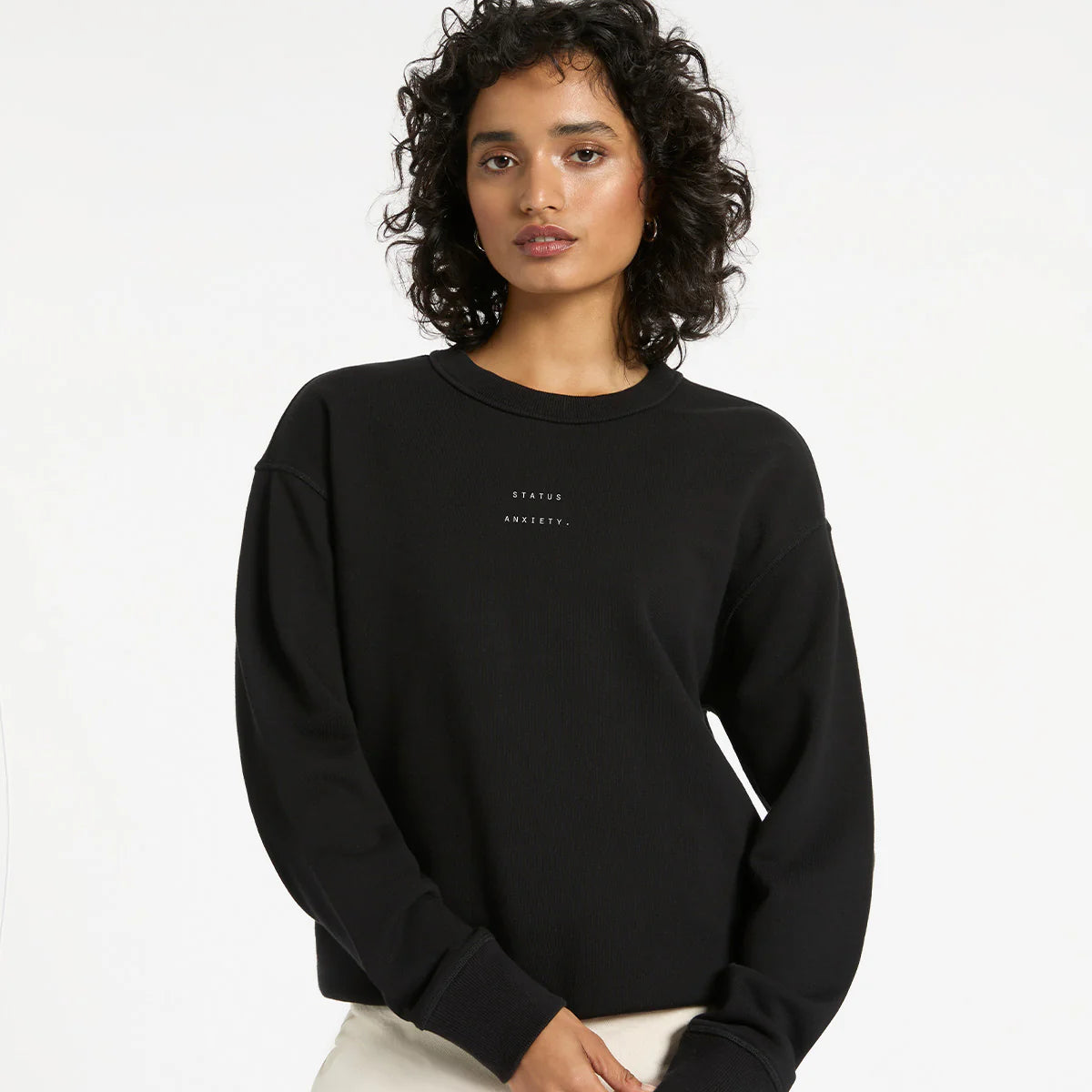 Status Anxiety Crew - Could Be Nice - Soft Black with logo