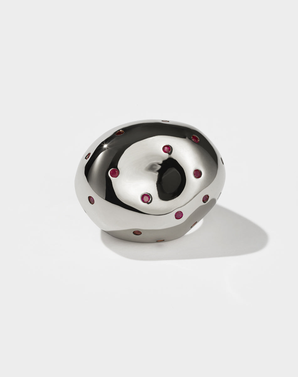 Meadowlark Strawberry Ring Set - Sterling Silver Ruby