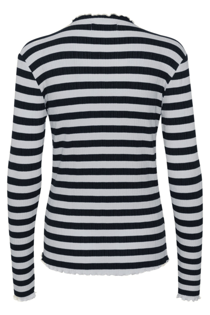 Karen by Simonsen Candace LS  Big Stripe Tee - Black/Smoke