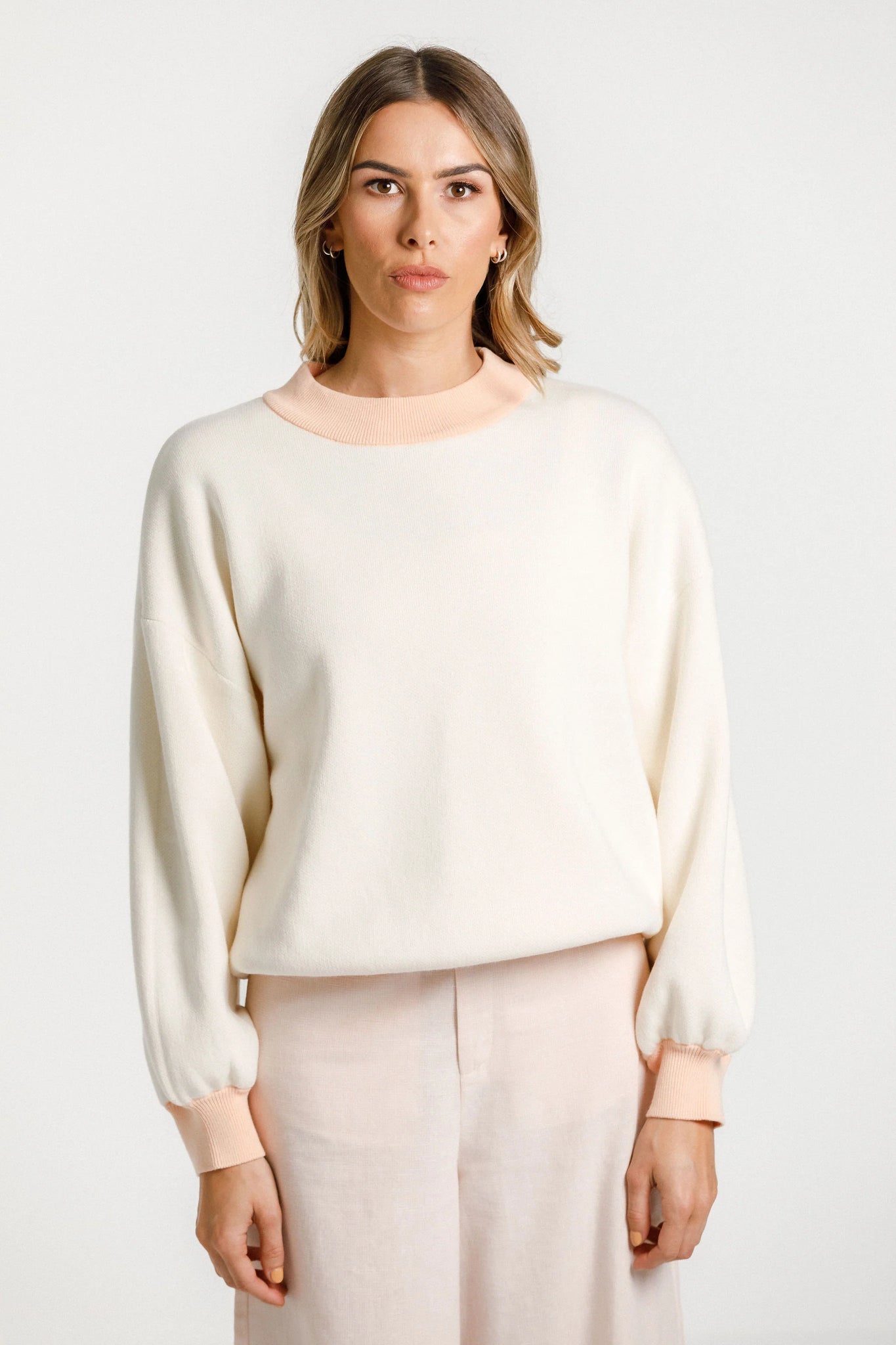 Thing Thing Cotton Cleo Jumper - Peachy Milk