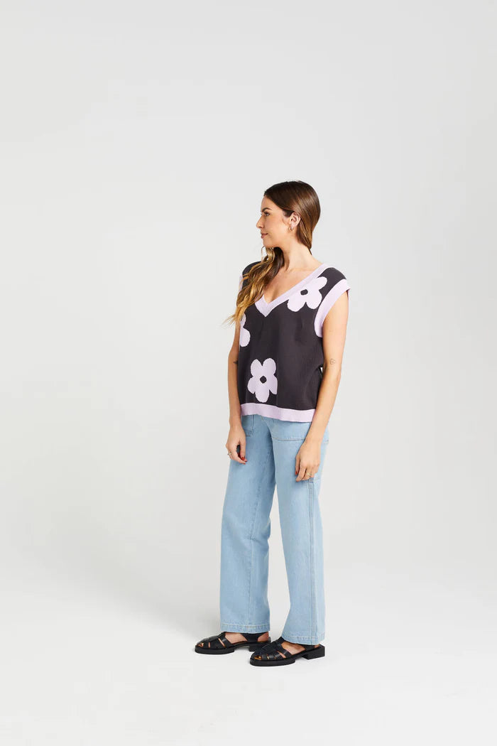 Thing Thing BLOOM VEST - Coal Lilac